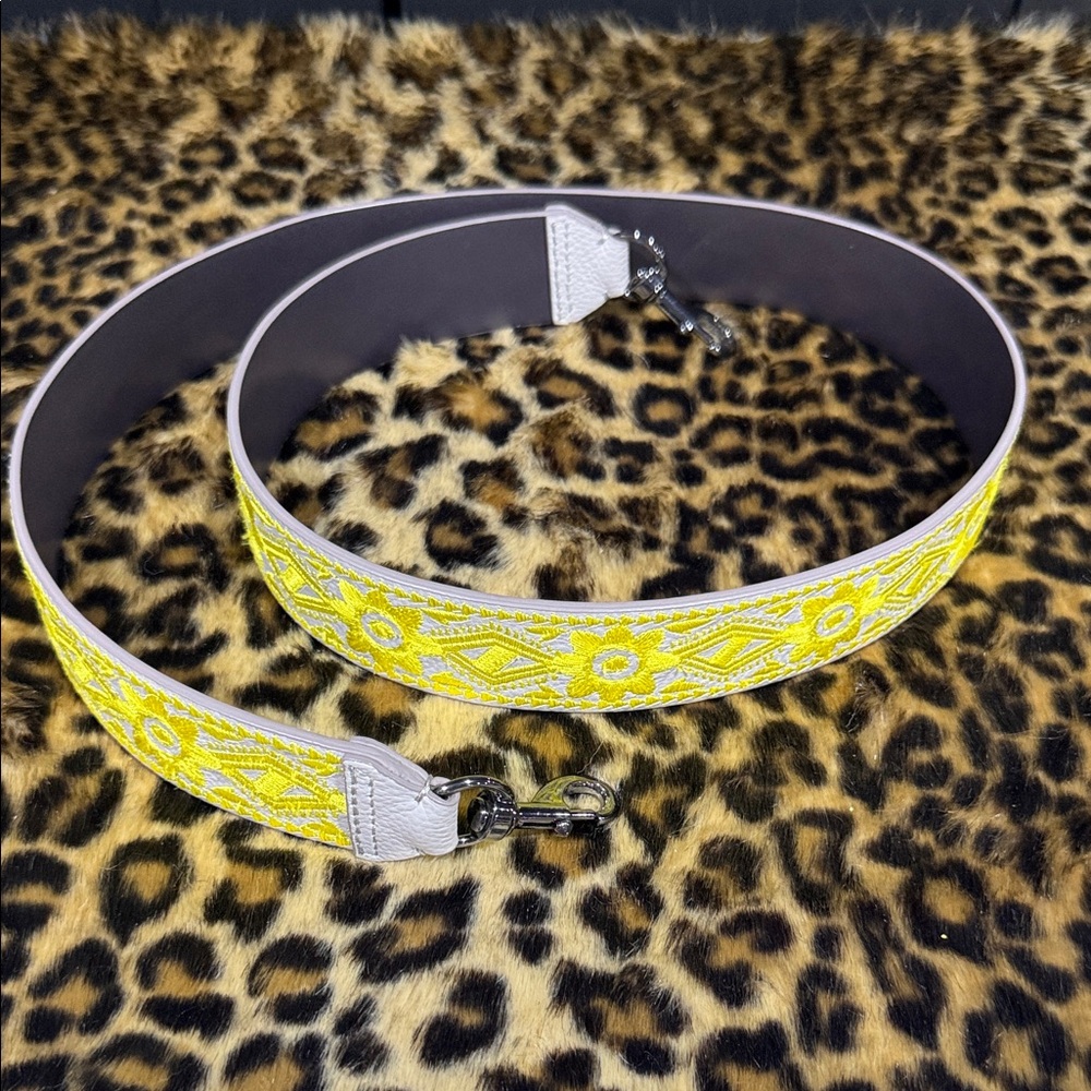Nordstrom Yellow and Gray Patterned Belt